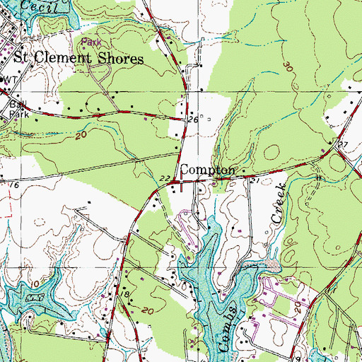 Topographic Map of Compton, MD