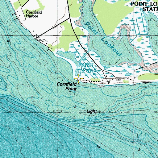 Topographic Map of Cornfield Point, MD