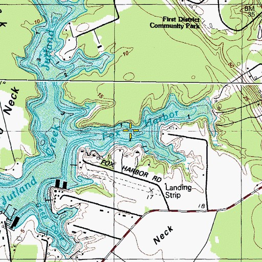 Topographic Map of Fox Harbor, MD
