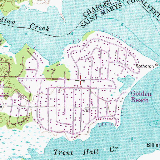 Topographic Map of Golden Beach, MD