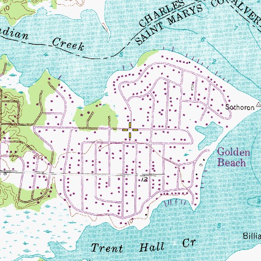Topographic Map of Golden Beach, MD