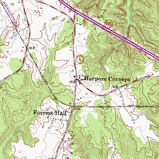 Topographic Map of Harpers Corners, MD