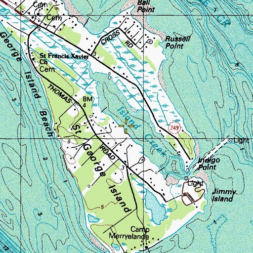 Topographic Map of Island Creek, MD