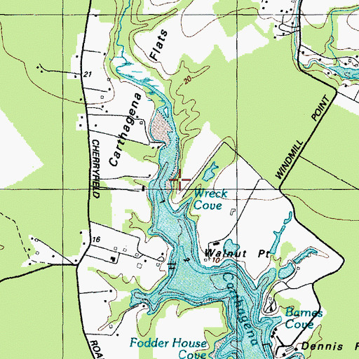 Topographic Map of Johnny Landing, MD