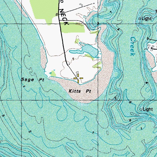 Topographic Map of Kitts Point, MD