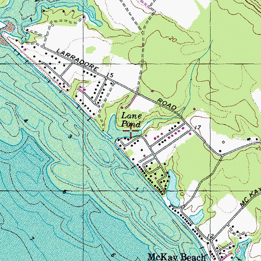 Topographic Map of Lane Pond, MD