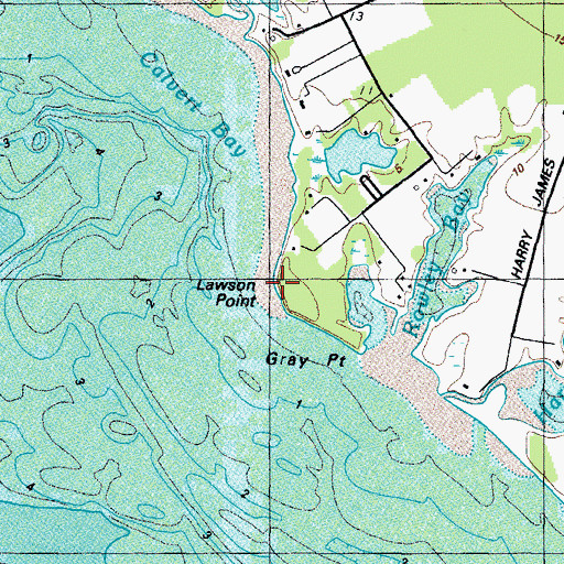 Topographic Map of Lawson Point, MD