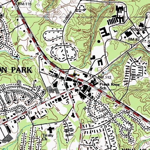 Topographic Map of Lexington Park, MD