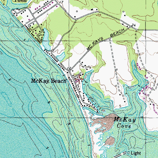 Topographic Map of McKay Beach, MD