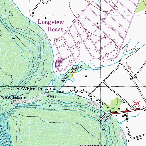 Topographic Map of Mill Creek, MD