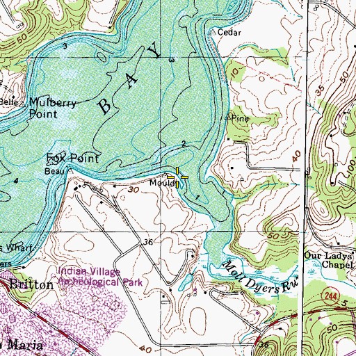 Topographic Map of Moll Dyers Run, MD