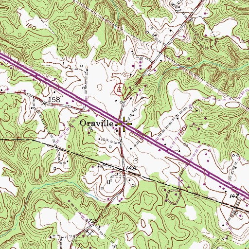 Topographic Map of Oraville, MD