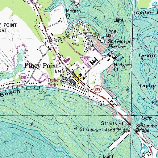 Topographic Map of Piney Point, MD