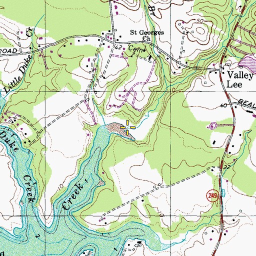Topographic Map of Redman Branch, MD