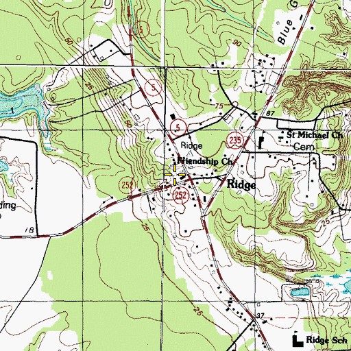 Topographic Map of Ridge, MD