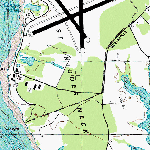 Topographic Map of Saint Inigoes Neck, MD