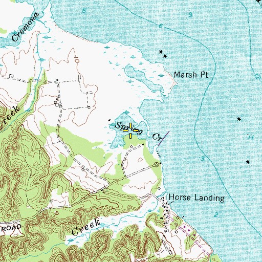 Topographic Map of Spring Creek, MD
