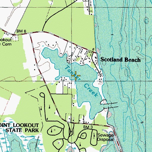 Topographic Map of Tanner Creek, MD