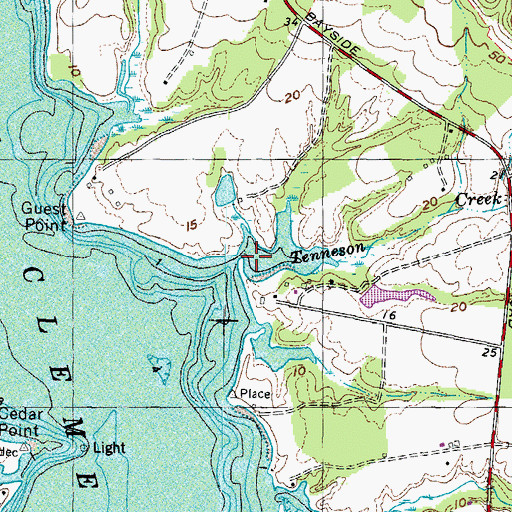 Topographic Map of Tenneson Creek, MD