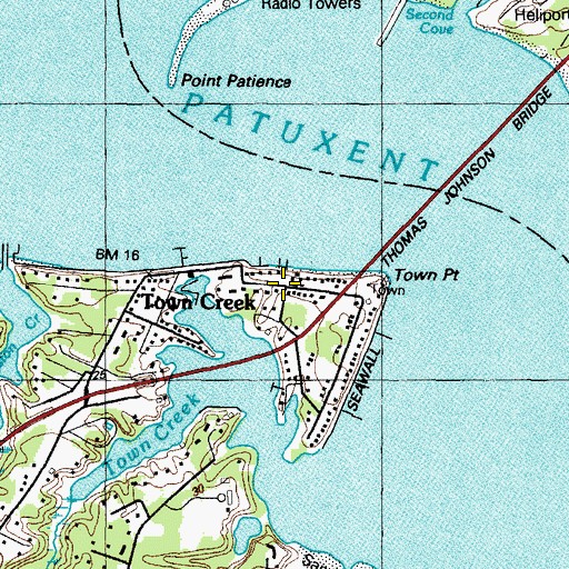 Topographic Map of Town Creek, MD