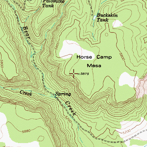 Topographic Map of Horse Camp Mesa, AZ