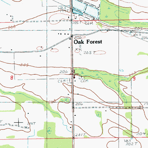 Topographic Map of Mount Moriah School (historical), AR