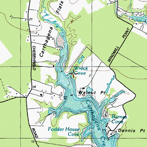 Topographic Map of Wreck Cove, MD