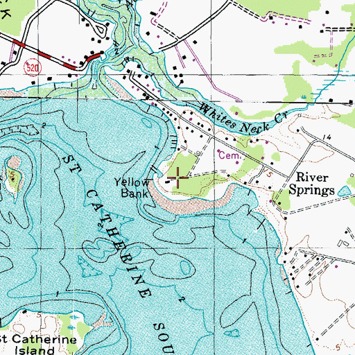 Topographic Map of Yellow Bank, MD
