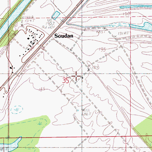 Topographic Map of Soudan School (historical), AR