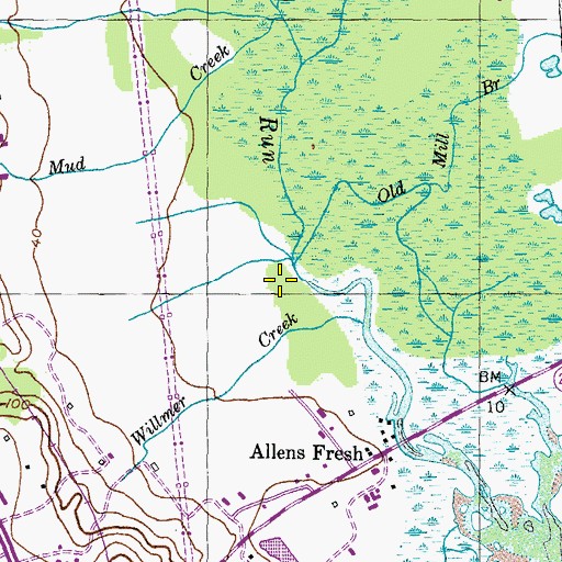 Topographic Map of Zekiah Swamp Run, MD