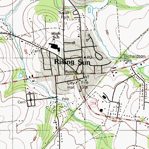 Topographic Map of Rising Sun, MD