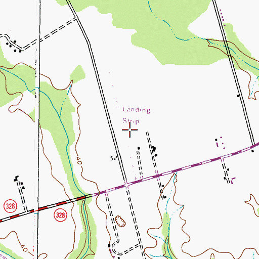 Topographic Map of Ewing Airport, MD