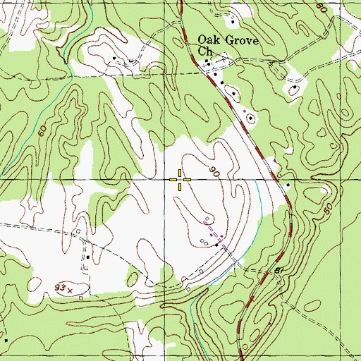 Topographic Map of Holly Springs Farm Airport, MD