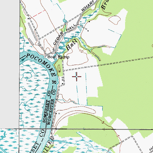 Topographic Map of Beverly Airport, MD