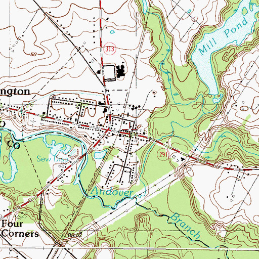 Topographic Map of Millington Post Office, MD