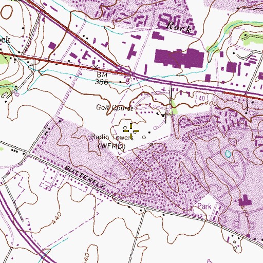 Topographic Map of WFMD-AM (Frederick), MD