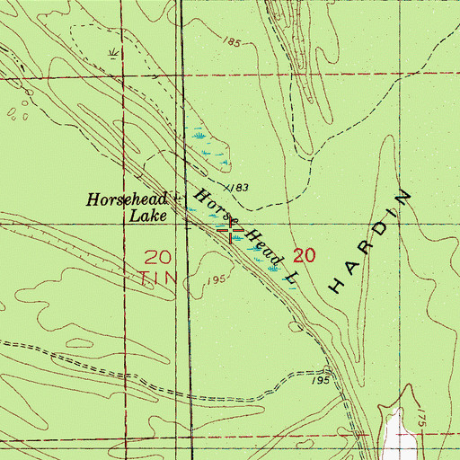 Topographic Map of Horse Head Lake, AR