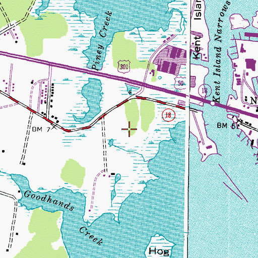 Topographic Map of WBEY-FM (Grasonville), MD