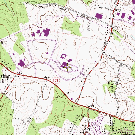 Topographic Map of Adventist Healthcare Shady Grove Medical Center, MD