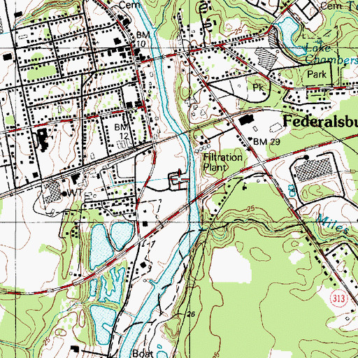 Topographic Map of Federalsburg Marina, MD