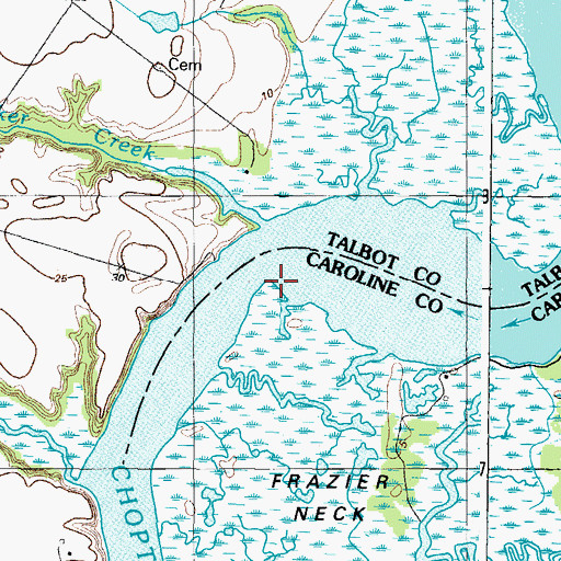 Topographic Map of Frazier Point, MD