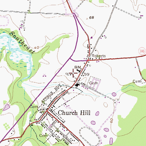 Topographic Map of Cronshaw, MD