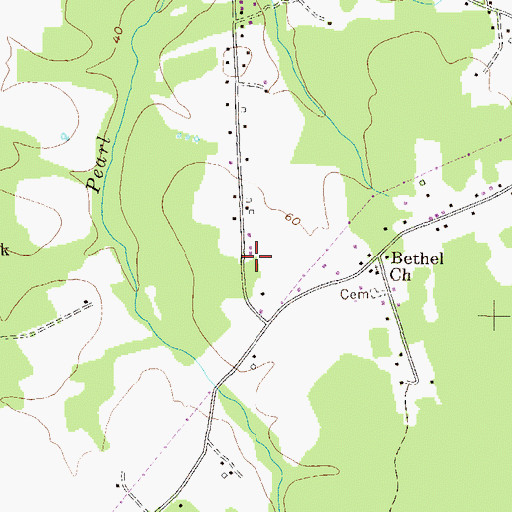 Topographic Map of Double Creek Cemetery, MD