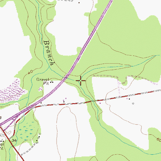 Topographic Map of Rowsbys Branch, MD