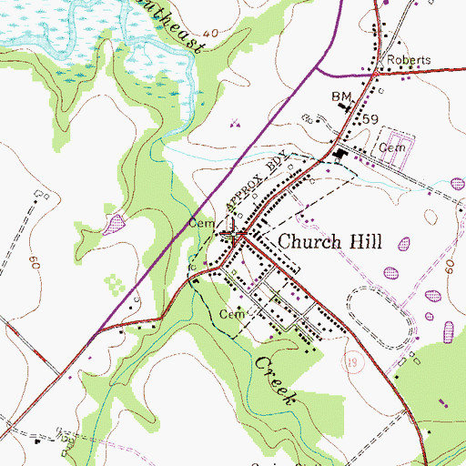 Topographic Map of Saint Lukes Church, MD