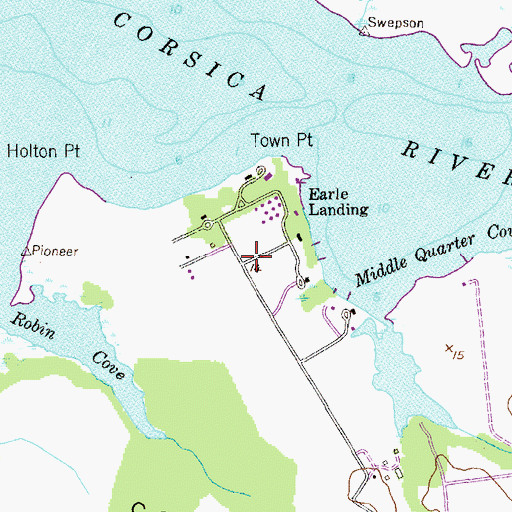Topographic Map of Pioneer Point Farms, MD
