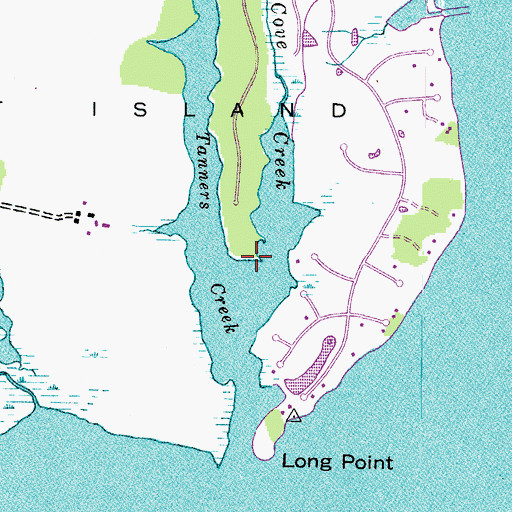 Topographic Map of Tanners Point, MD
