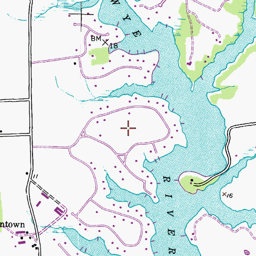 Topographic Map of Wye River Farms, MD
