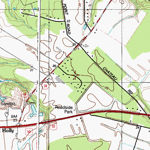 Topographic Map of Woodland Acres, MD