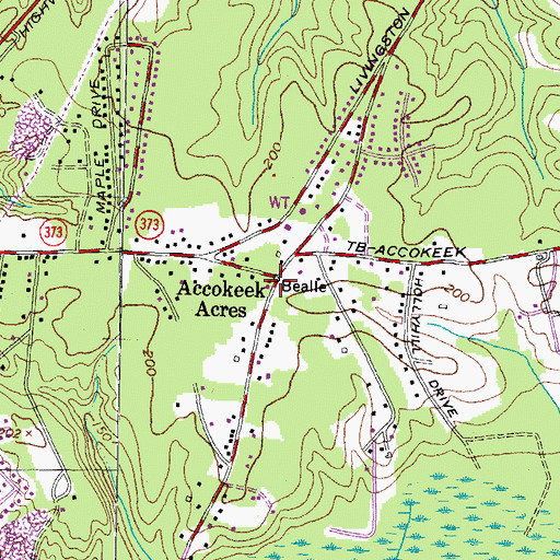 Topographic Map of Accokeek Acres, MD
